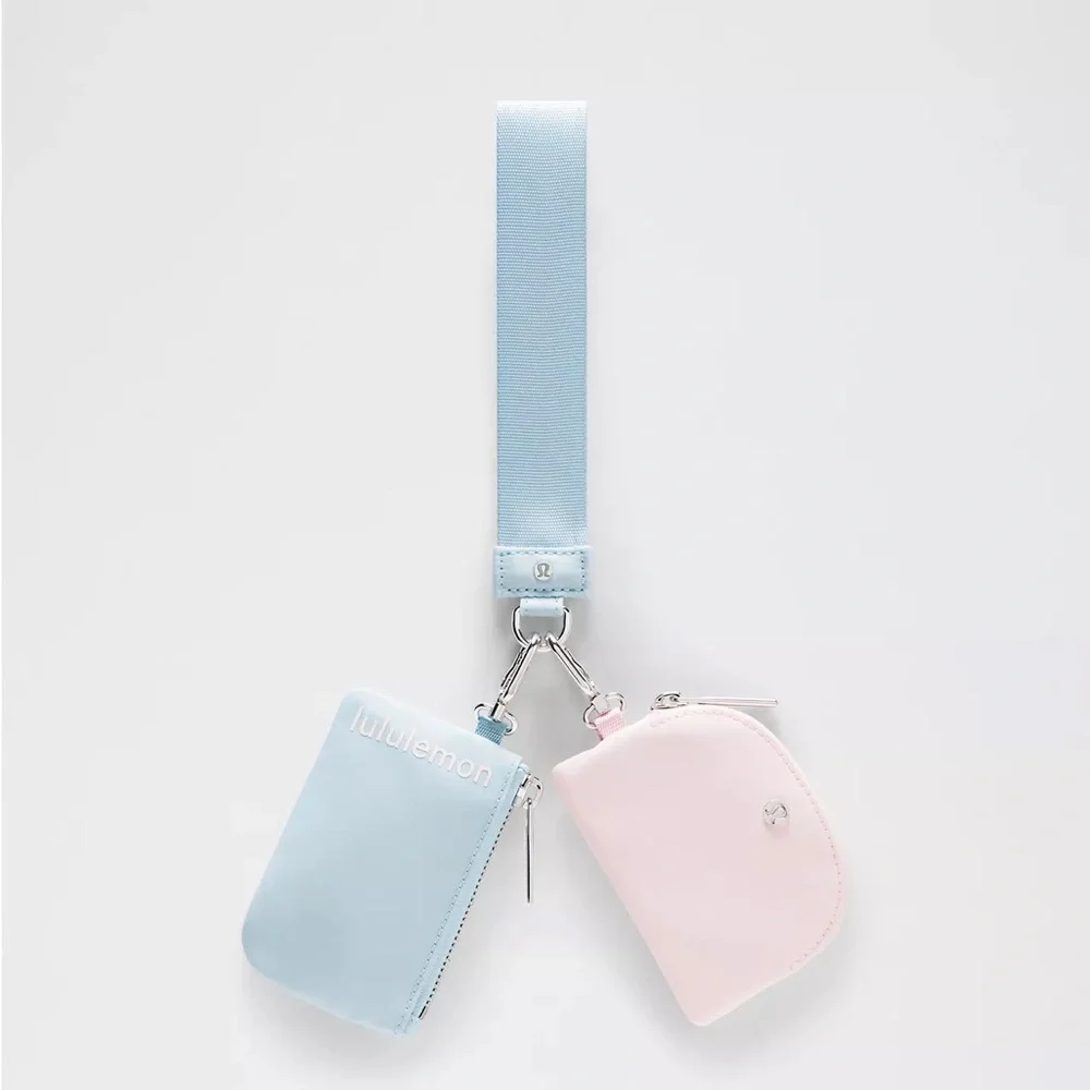 Lululemon Dual Pouch Wristlet- Foam Cloud/Pink Pearl/Silver